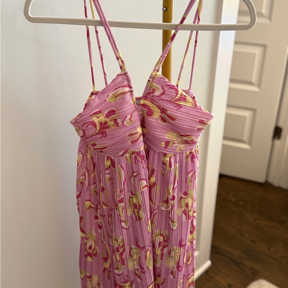 Zara Pink and Yellow Strappy Dress